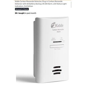 Kidde KN-COB-DP2 Carbon Monoxide Alarm Plug-In with Battery Backup 3rd Edition